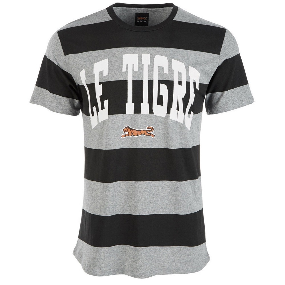 LE TIGRE Mens S Radnor Graphic Logo Striped T-Shirt Short Sleeve sportswear NEW